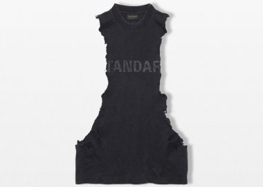 BALENCIAGA Ανδρικό Μαύρο Standard Ripped Tank Top - BALENCIAGA - 