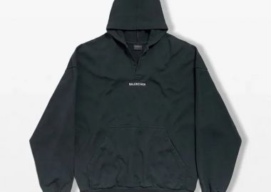 BALENCIAGA Ανδρικό Μπλε Back Polo Hoodie - BALENCIAGA - 