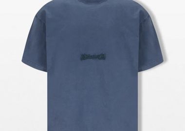 BALENCIAGA Ανδρικό Μπλε Twisted T-Shirt - BALENCIAGA - 