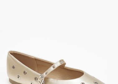 Ballet shoes με μπαρέτα και τρουκς - Χρυσό - Issue - 