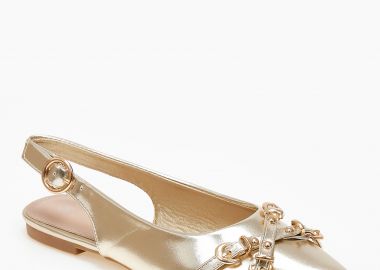 Ballet shoes μυτερά εξώφτερνα με αγκράφες - Χρυσό - Issue - 