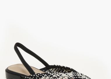 Ballet shoes μυτερά εξώφτερνα με πλεκτό σχέδιο - Μαύρο - Issue - 