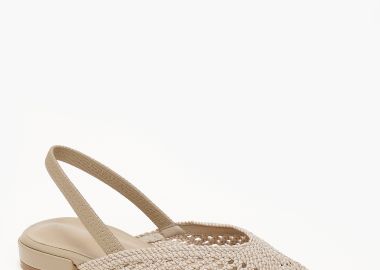 Ballet shoes μυτερά εξώφτερνα με πλεκτό σχέδιο - Μπεζ - Issue - 