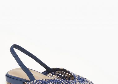 Ballet shoes μυτερά εξώφτερνα με πλεκτό σχέδιο - Μπλε - Issue - 