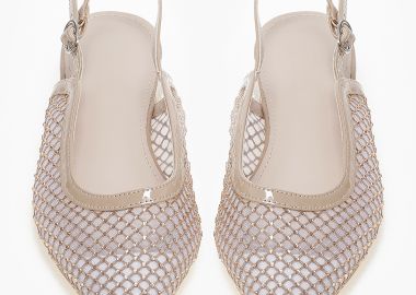 Ballet shoes μυτερά με δίχτυ και στρας - Πούρο - Issue - 