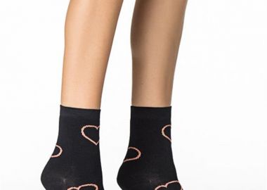 ΒΑΜΒΑΚΕΡΗ ΓΥΝΑΙΚΕΙΑ ΚΑΛΤΣΑ INIZIO ΜΕ ΣΧΕΔΙΟ ΚΑΡΔΙΑ 3105 ΜΑΥΡΟ - INIZIO - 