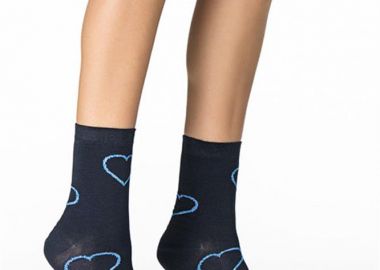 ΒΑΜΒΑΚΕΡΗ ΓΥΝΑΙΚΕΙΑ ΚΑΛΤΣΑ INIZIO ΜΕ ΣΧΕΔΙΟ ΚΑΡΔΙΑ 3105 ΜΠΛΕ - INIZIO - 