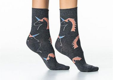 ΒΑΜΒΑΚΕΡΗ ΓΥΝΑΙΚΕΙΑ ΚΑΛΤΣΑ INIZIO ΜΕ ΣΧΕΔΙΟ ΜΟΝΟΚΕΡΟΣ 3106 ΑΝΘΡΑΚΙ - INIZIO - 