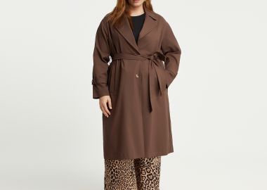 Βαμβακερή καπαρντίνα με ζώνη - MAT FASHION - 