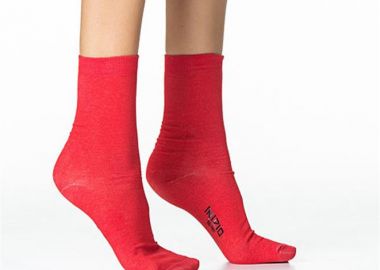 ΒΑΜΒΑΚΕΡΗ ΜΟΝΟΧΡΩΜΗ ΓΥΝΑΙΚΕΙΑ ΚΑΛΤΣΑ ΙΝΙΖΙΟ 3110 ΚΟΚΚΙΝΟ - INIZIO - 