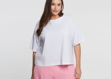 Βαμβακερό cropped t-shirt - MAT FASHION - 