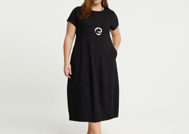 Βαμβακερό φόρεμα με κοντό μανίκι - MAT FASHION - 