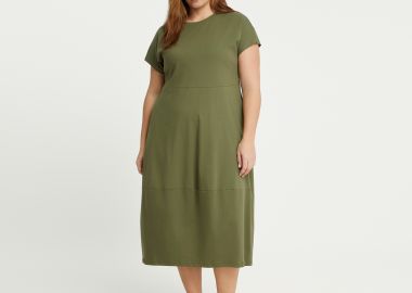 Βαμβακερό φόρεμα με κοντό μανίκι - MAT FASHION - 