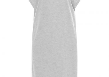 Βαμβακερό φόρεμα σε ανοιχτό γκρι χρώμα -  - 