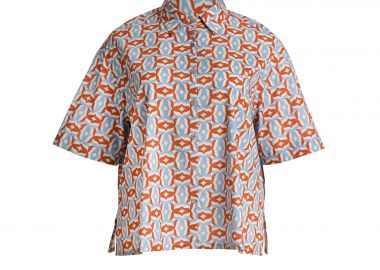 Βαμβακερό πουκάμισο με γεωμετρικό μοτίβο - MAT FASHION - 