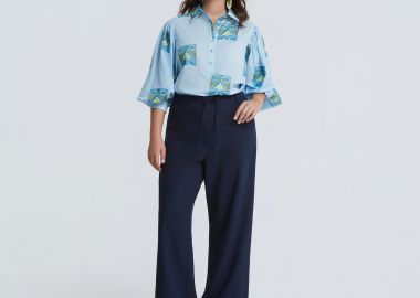 Βαμβακερό πουκάμισο με κέντημα και φίλντισι κουμπιά - MAT FASHION - 