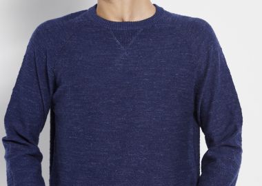 Βαμβακερό πουλόβερ σε μελανζέ ύφανση - FUNKY BUDDHA - 