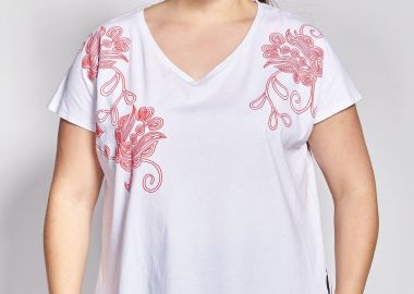 Βαμβακερό T-shirt με Φλοράλ σχέδιο -  - 