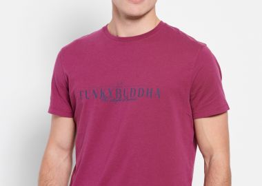 Βαμβακερό t-shirt με Funky Buddha τύπωμα - FUNKY BUDDHA - 