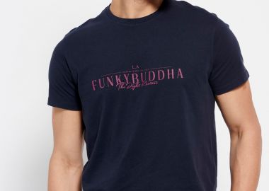 Βαμβακερό t-shirt με Funky Buddha τύπωμα - FUNKY BUDDHA - 