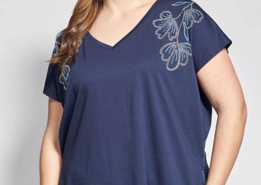 Βαμβακερό T-shirt με Στάμπα Λουλούδια -  - 