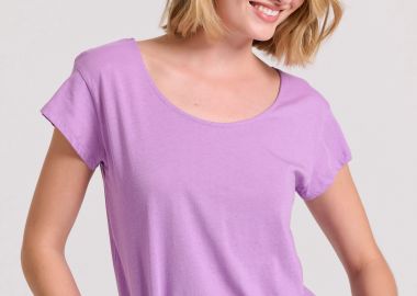 Βαμβακερό t-shirt με στρογγυλή λαιμόκοψη - FUNKY BUDDHA - 