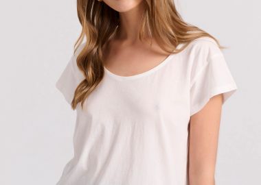 Βαμβακερό t-shirt με στρογγυλή λαιμόκοψη - FUNKY BUDDHA - 