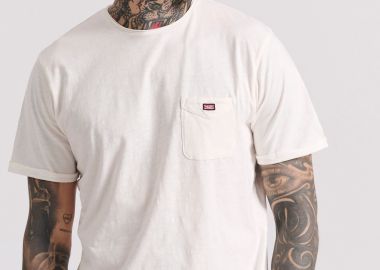 Βαμβακερό t-shirt με τσέπη στο στήθος - FUNKY BUDDHA - 