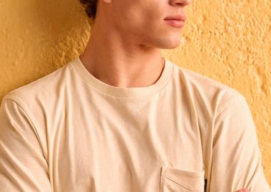 Βαμβακερό t-shirt με τσέπη στο στήθος - FUNKY BUDDHA - 