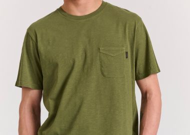 Βαμβακερό t-shirt με τσέπη στο στήθος - FUNKY BUDDHA - 