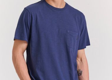 Βαμβακερό t-shirt με τσέπη στο στήθος - FUNKY BUDDHA - 