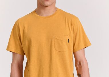 Βαμβακερό t-shirt με τσέπη στο στήθος - FUNKY BUDDHA - 