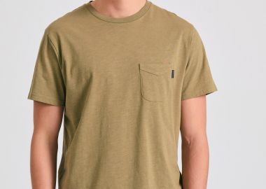 Βαμβακερό t-shirt με τσέπη στο στήθος - FUNKY BUDDHA - 