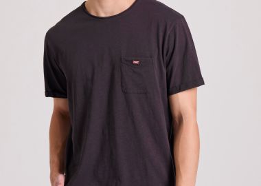 Βαμβακερό t-shirt με τσέπη στο στήθος - FUNKY BUDDHA - 