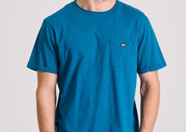 Βαμβακερό t-shirt με τσέπη στο στήθος - FUNKY BUDDHA - 