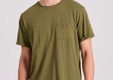 Βαμβακερό t-shirt με τσέπη στο στήθος - FUNKY BUDDHA - 