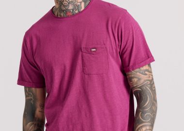 Βαμβακερό t-shirt με τσέπη στο στήθος - FUNKY BUDDHA - 