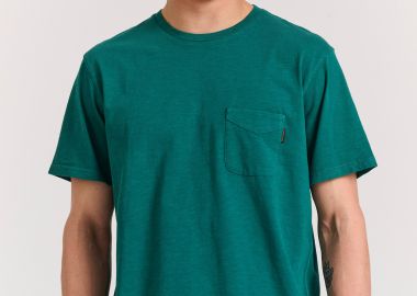 Βαμβακερό t-shirt με τσέπη στο στήθος - FUNKY BUDDHA - 