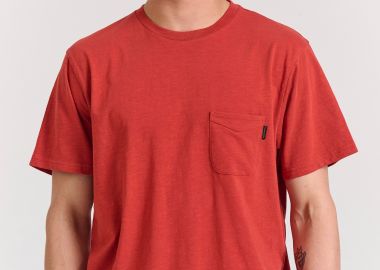 Βαμβακερό t-shirt με τσέπη στο στήθος - FUNKY BUDDHA - 