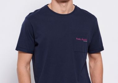 Βαμβακερό t-shirt με τσέπη στο στήθος - FUNKY BUDDHA - 