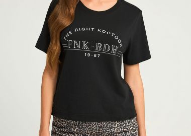 Βαμβακερό t-shirt με τύπωμα - FUNKY BUDDHA - 