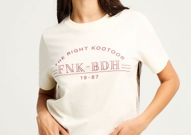 Βαμβακερό t-shirt με τύπωμα - FUNKY BUDDHA - 