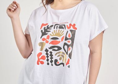 Βαμβακερό T-shirt με τύπωμα foil -  - 