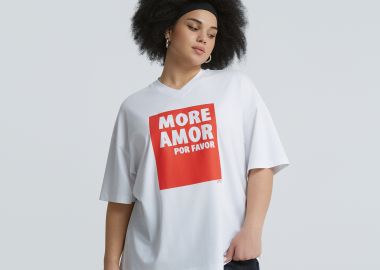 Βαμβακερό t-shirt More Amor - MAT FASHION - 