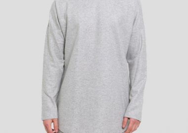 BARBARA ALAN Ανδρικό Γκρι Wool Jersey Taped Tee Grey - BARBARA ALAN - 