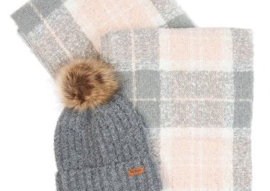 Barbour Saltburn Beanie & Tartan Scarf Gift Set LGS0077GY31 Σκούρο Γκρί - Barbour - 