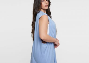 Basic αμάνικη βαμβακερή μπλούζα - MAT FASHION - 