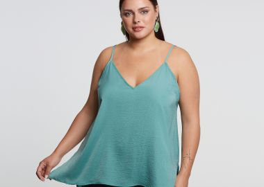 Basic αμάνικο τοπ σατέν - MAT FASHION - 