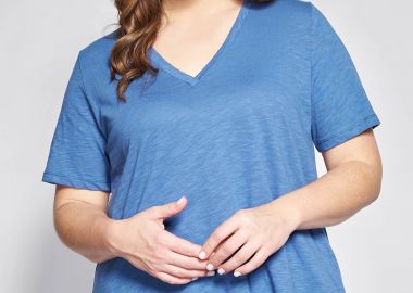 Basic βαμβακερή μπλούζα φλάμα κοντομάνικη σε γραμμή-Α -  - 