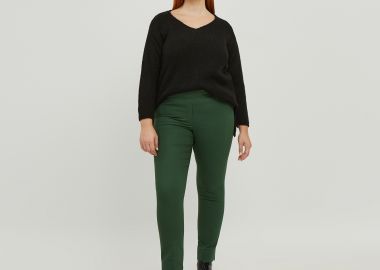 Basic βαμβακερό παντελόνι Anny - MAT FASHION - 